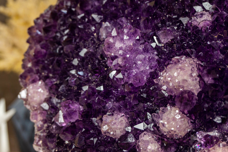 Unique Deep Dark Purple Amethyst with Crystal Calcite Inclusions collective