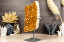 Large Yellow Citrine with Goethite Cluster on Stand collective
