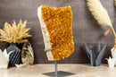 Large Yellow Citrine with Goethite Cluster on Stand collective