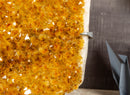 Large Yellow Citrine with Goethite Cluster on Stand collective