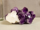 Large Amethyst & Calcite Cluster, Aaa Quality Natural Extra Deep Purple Color collective
