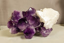 Large Amethyst & Calcite Cluster, Aaa Quality Natural Extra Deep Purple Color collective