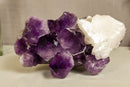 Large Amethyst & Calcite Cluster, Aaa Quality Natural Extra Deep Purple Color collective
