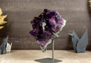 Rare Deep Purple Amethyst Cluster with Cristobalite - E2D Crystals & Minerals