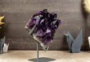 Rare Deep Purple Amethyst Cluster with Cristobalite - E2D Crystals & Minerals