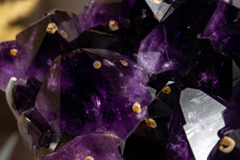 Rare Deep Purple Amethyst Cluster with Cristobalite - E2D Crystals & Minerals