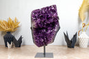 Large and Deep Purple Amethyst Cluster with Golden Goethite collective