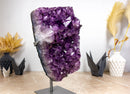 Large and Deep Purple Amethyst Cluster with Golden Goethite collective