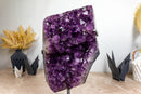 Large and Deep Purple Amethyst Cluster with Golden Goethite collective