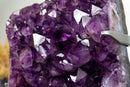 Large and Deep Purple Amethyst Cluster with Golden Goethite collective