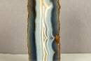 Natural Blue and White Banded Agate Geode from Brazil - E2D Crystals & Minerals