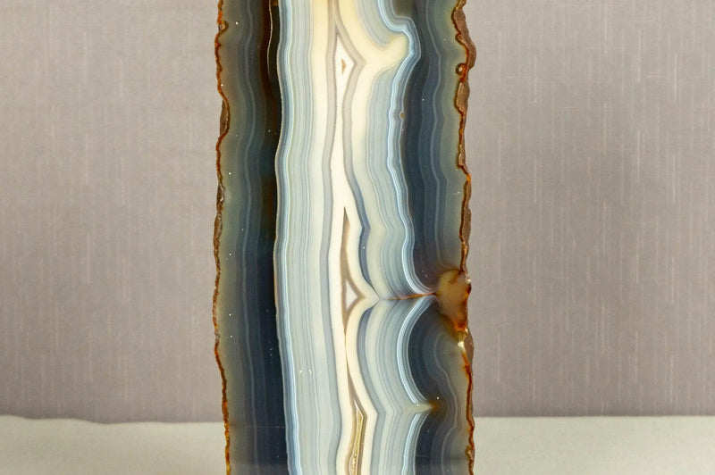 Natural Blue and White Banded Agate Geode from Brazil - E2D Crystals & Minerals
