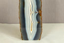 Natural Blue and White Banded Agate Geode from Brazil - E2D Crystals & Minerals