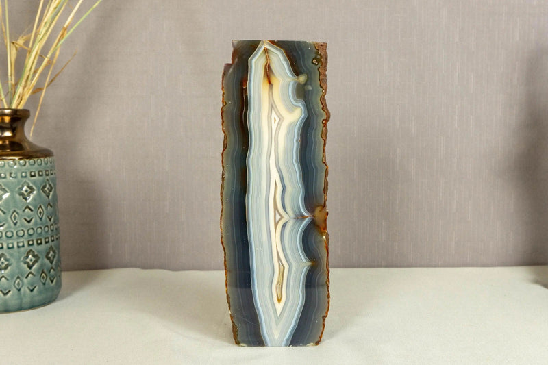 Natural Blue and White Banded Agate Geode from Brazil collective