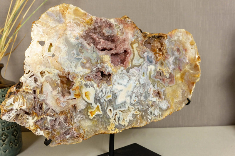 Pink Amethyst Slab on Stand of Aaa World Class Quality collective