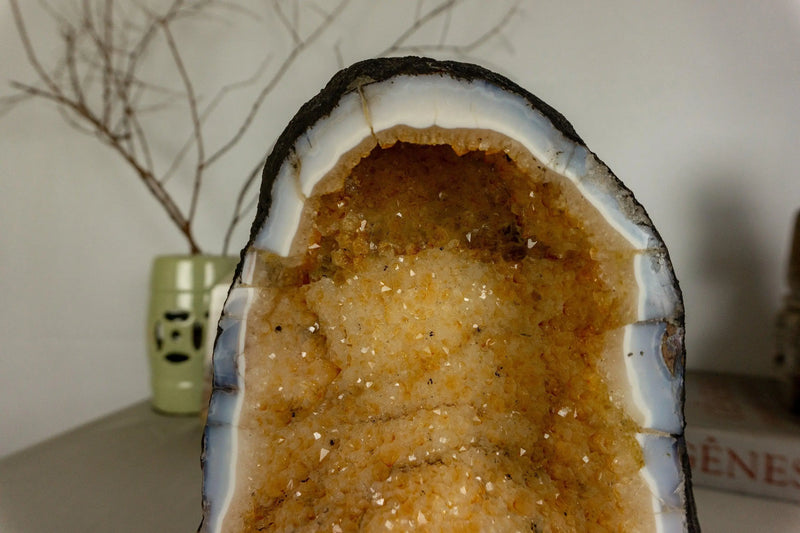 Small Deep Yellow Citrine Crystal Geode - E2D Crystals & Minerals