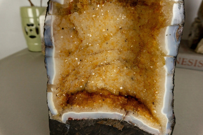 Small Deep Yellow Citrine Crystal Geode collective