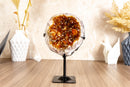 Small Dark Orange Citrine Geode Cave on Stand collective