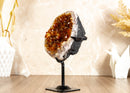 Small Dark Orange Citrine Geode Cave on Stand collective