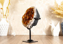 Small Dark Orange Citrine Geode Cave on Stand collective