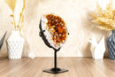 Small Dark Orange Citrine Geode Cave on Stand collective