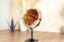 Small Dark Orange Citrine Geode Cave on Stand collective