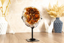 Small Dark Orange Citrine Geode Cave on Stand collective