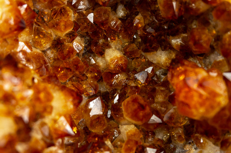 Small Dark Orange Citrine Geode Cave on Stand collective