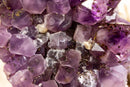 Rare Amethyst Cluster with Galaxy Druzy Sugar Coat, Calcite and Golden Goethite collective