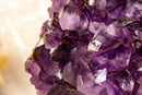 Rare Amethyst Cluster with Galaxy Druzy Sugar Coat, Calcite and Golden Goethite collective