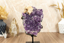 Rare Galaxy Amethyst Druzy Cluster with Calcite collective