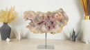 AAA Pink Amethyst Geode Slab with Deep Tone Pink Color