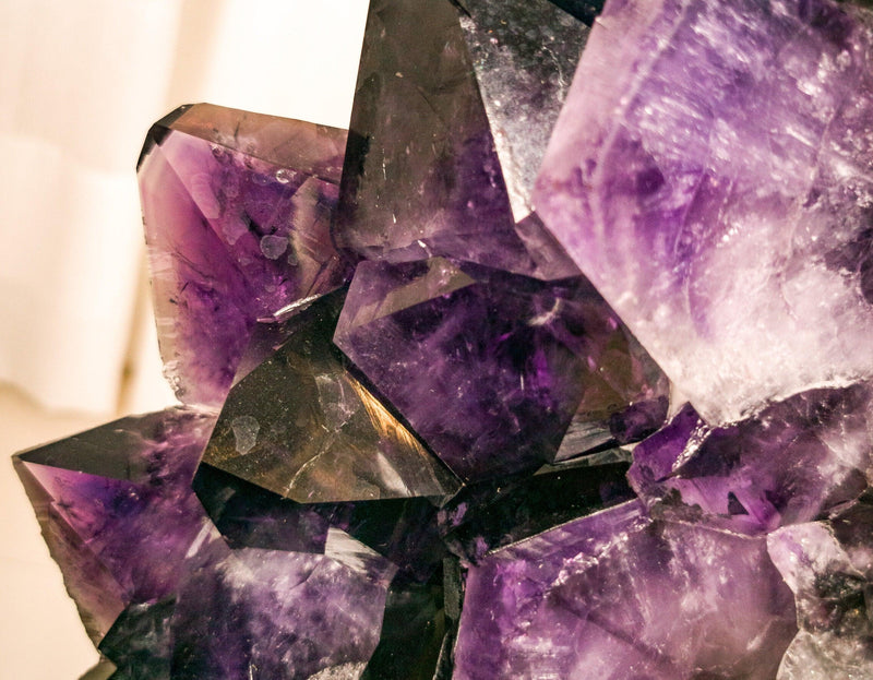 X Large Amethyst Geode Ring Slice on Rotating Display, Aaa Grade collective