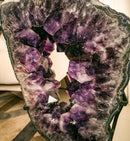 X Large Amethyst Geode Ring Slice on Rotating Display, Aaa Grade collective
