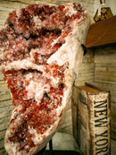 Aaa Pink Amethyst Geode with Red and Pink Amethyst Druzy, Rare collective