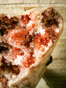 Aaa Pink Amethyst Geode with Red and Pink Amethyst Druzy, Rare collective