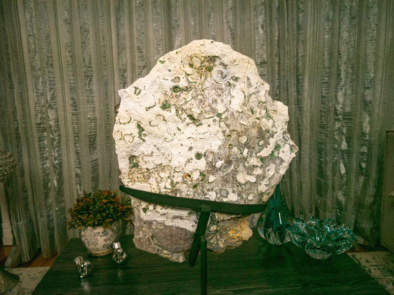 Pink Amethyst Slab with White and Pink Amethyst Druzy of Collection Quality collective