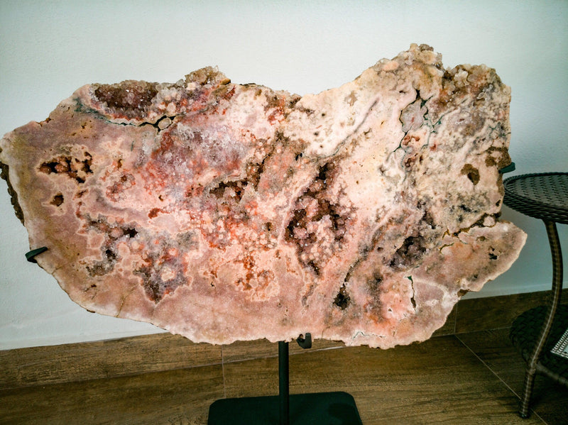 Pink Amethyst Geode Slab with Pink and Red Amethyst Druzy, X-Large collective