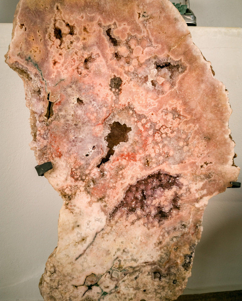 Tall Pink Amethyst Geode with Red and Pink Amethyst Druzy collective