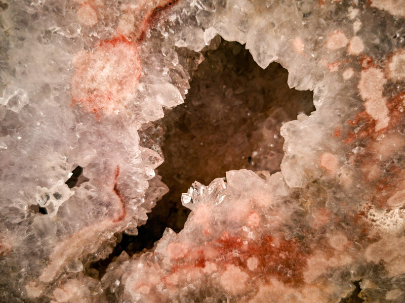 Tall Pink Amethyst Geode with Red and Pink Amethyst Druzy collective