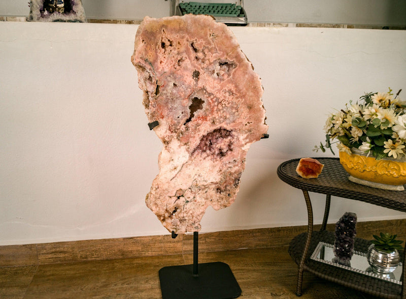 Tall Pink Amethyst Geode with Red and Pink Amethyst Druzy collective