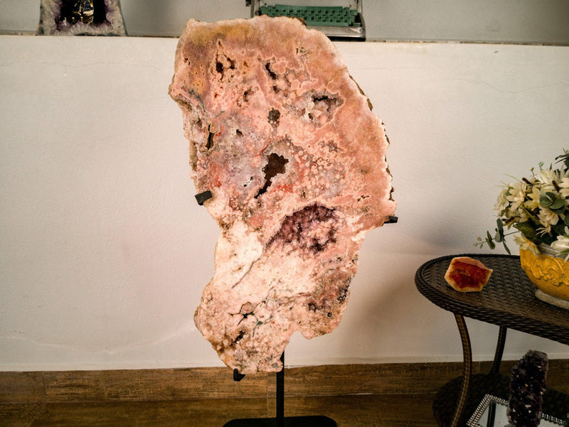 Tall Pink Amethyst Geode with Red and Pink Amethyst Druzy collective
