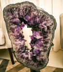 X Large Amethyst Geode Ring Slice on Rotating Display, Aaa Grade collective