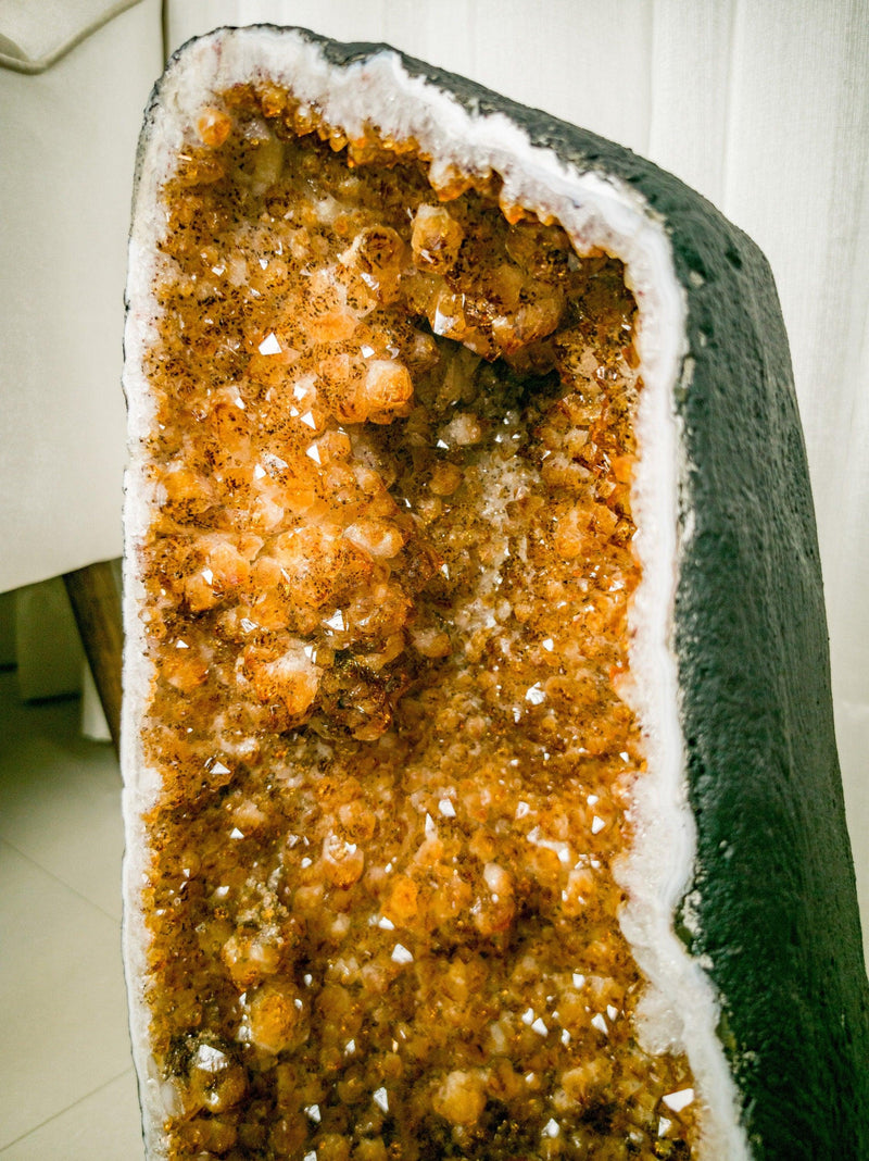 Large Citrine Cathedral Geode of Super Extra Quality, Deep Orange Citrine Color collective