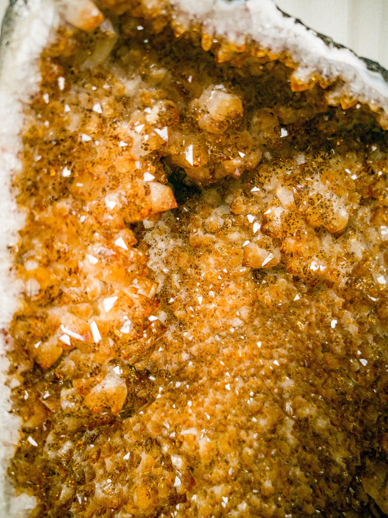 Large Citrine Cathedral Geode of Super Extra Quality, Deep Orange Citrine Color collective