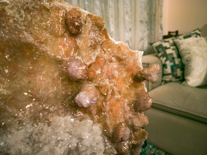 Pink Amethyst Slab with White and Pink Amethyst Druzy of Collection Quality collective