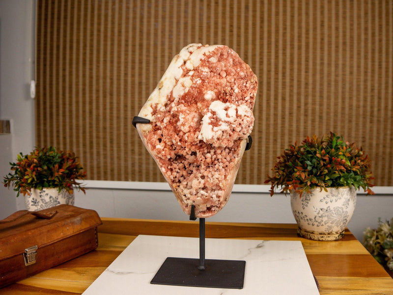 Pink Amethyst Geode with Stalactite Flowers of Aaa Quality collective