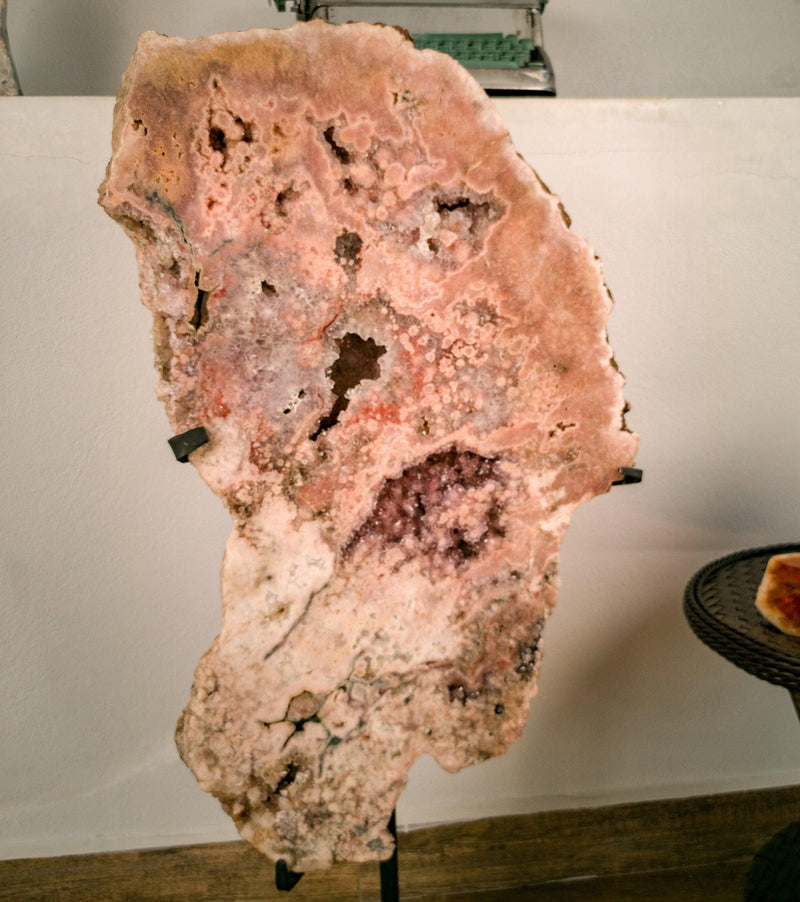 Tall Pink Amethyst Geode with Red and Pink Amethyst Druzy collective