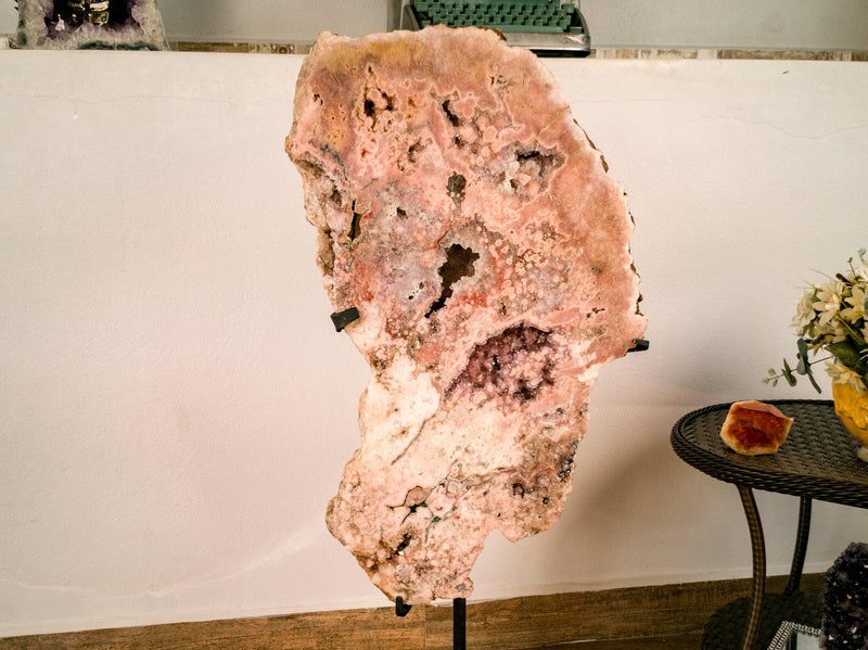 Tall Pink Amethyst Geode with Red and Pink Amethyst Druzy collective