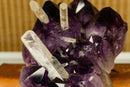 Amethyst Cluster with Large Crystal Calcite, Deep Purple, Aaa Collection Quality collective